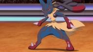 Mega Lucario as it appears in the anime (Image via The Pokémon Company)